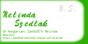 melinda szedlak business card